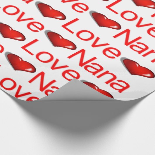 Valentijnsdag Wrapping Paper Love NanaRed Hearts Cadeaupapier (Hoek)