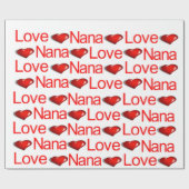 Valentijnsdag Wrapping Paper Love NanaRed Hearts Cadeaupapier (Vlak)