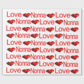 Valentijnsdag Wrapping Paper Love Nonna Hearts Cadeaupapier (Vlak)