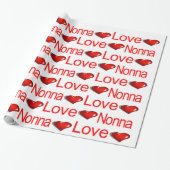 Valentijnsdag Wrapping Paper Love Nonna Hearts Cadeaupapier (Uitgerold)