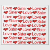 Valentijnsdag Wrapping Paper Love Sister Hearts Cadeaupapier (Vlak)