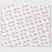 Valentijnsdag Wrapping Paper Pink Stripe Hearts Cadeaupapier (Vlak)