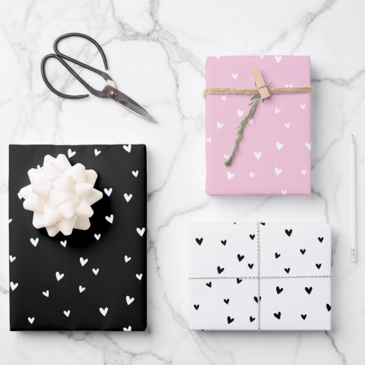Valentijnsdag Wrapping Paper Set, Mini Hearts (Voorkant)