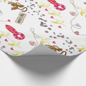 Valentijnsdag Wrapping Papier Aap Bananen Liefde (Hoek)