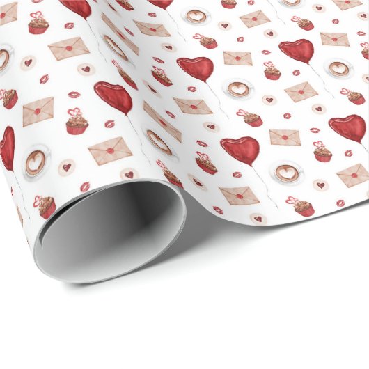 Valentijnsdag wrapping papier ontwerp (Rol Hoek)