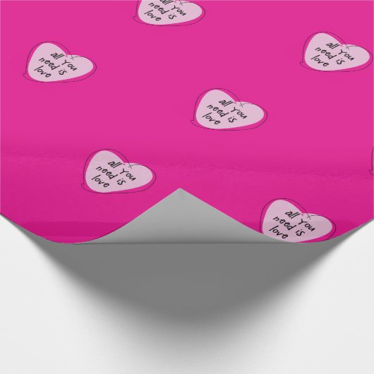 Valentijnsdag Wrapping Papier Roze Harten Liefde (Hoek)