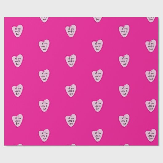 Valentijnsdag Wrapping Papier Roze Harten Liefde (Vlak)