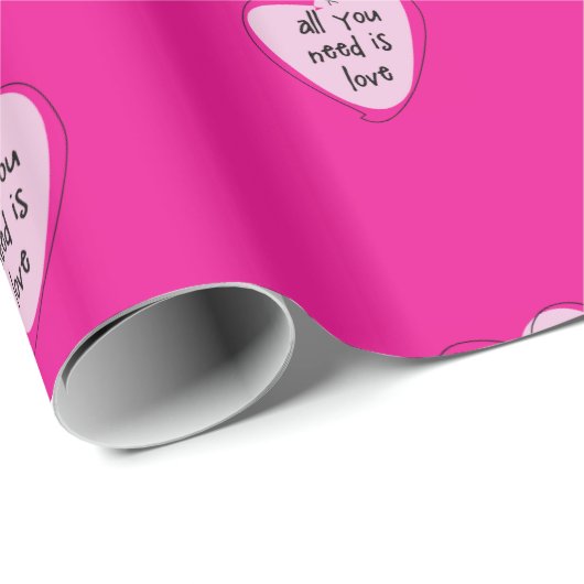 Valentijnsdag Wrapping Papier Roze Harten Liefde (Rol Hoek)