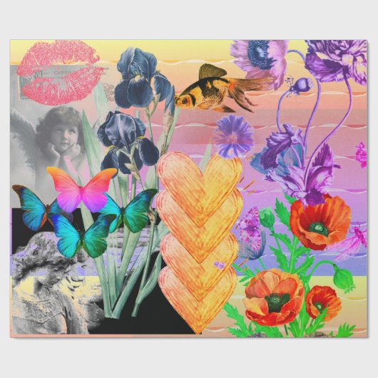 Valentijnsdag WRAPPINGSPAPIER ORIGINELE KLLAGE Cadeaupapier (Vlak)