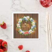 Valentijnsdag Wreath op Wooden Achtergrond Servetten (Insitu)