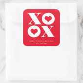 Valentijnsdag xoxo hart vierkante sticker (Tas)