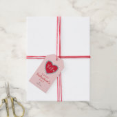 Valentijnsdag XOXO-hartroze en rode Labels Cadeaulabel (Met Touw)