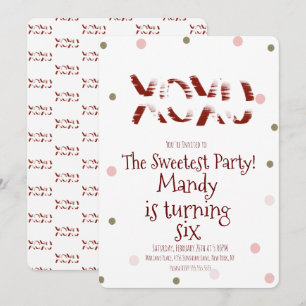 Valentijnsdag XOXO Hugs Kisses Confetti Dot Party Kaart