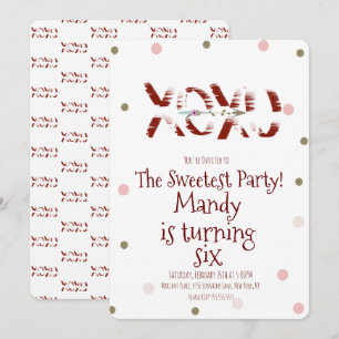 Valentijnsdag XOXO Hugs Kisses Confetti Party Kaart