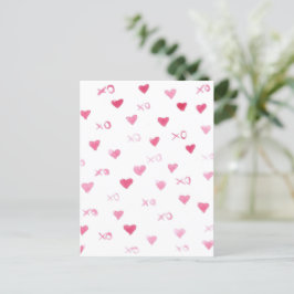 Valentijnsdag xoxo Love Sweet Waterverf Hearts Feestdagenkaart