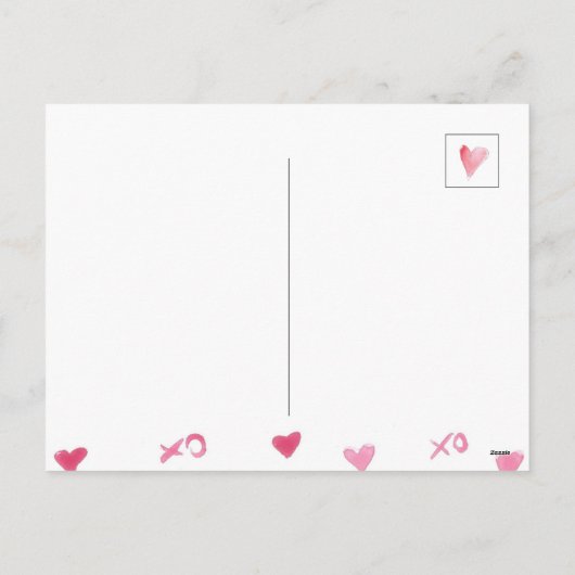 Valentijnsdag xoxo Love Sweet Waterverf Hearts Feestdagenkaart (Achterkant)