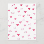 Valentijnsdag xoxo Love Sweet Waterverf Hearts Feestdagenkaart (Voorkant)