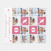 Valentijnsdag XOXO Modern Pink 4 Fotocollage Fleece Deken (Voorkant (Horizontaal))