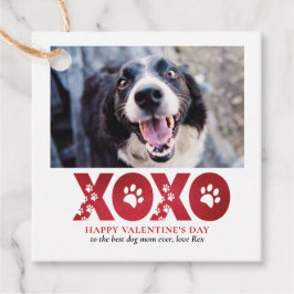 Valentijnsdag XOXO Pet Dog Foto Bedankjes Labels
