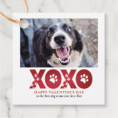 Valentijnsdag XOXO Pet Dog Foto Bedankjes Labels (Voorkant)