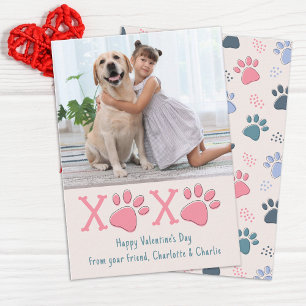 Valentijnsdag XOXO Pet Dog Foto Klaslokaal Kinder Notitiekaartje