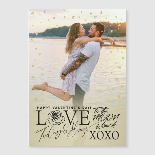 Valentijnsdag XOXO Romantisch Gouden (Voorkant)