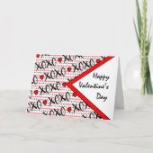 Valentijnsdag XOXO Rood zwart, wit ontwerp Feestdagen Kaart (Voorkant)