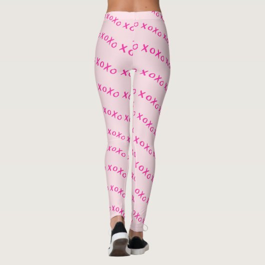 Valentijnsdag XOXO Roze patroongalentine Leggings (Achterkant)