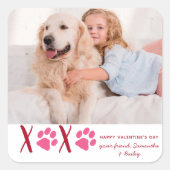 Valentijnsdag XOXO Schattigee Kinder Klaslokaal Ho Vierkante Sticker (Voorkant)