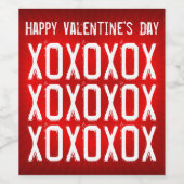 VALENTIJNSDAG XOXOXOX WIJN ETIKET (Enkel label)