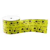 Valentijnsdag Yellow Black Hearts xoxo Ribbon Grosgrain Lint (Spoel)