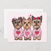Valentijnsdag Yorkie Dogs Briefkaart (Voorkant / Achterkant)