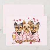 Valentijnsdag Yorkie Dogs Feestdagenkaart (Voorkant / Achterkant)