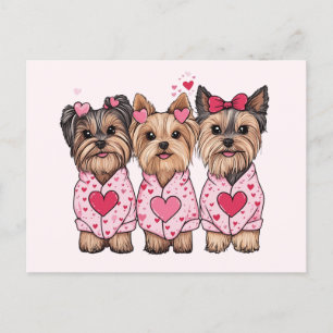 Valentijnsdag Yorkie Dogs Feestdagenkaart