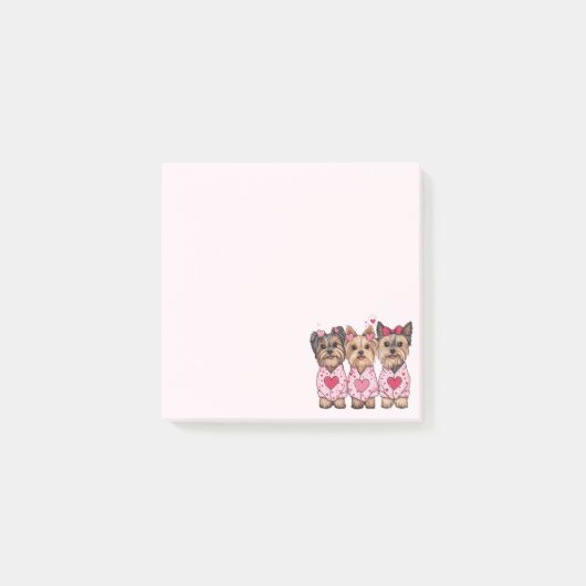 Valentijnsdag Yorkie Dogs Post-it® Notes (Voorkant)