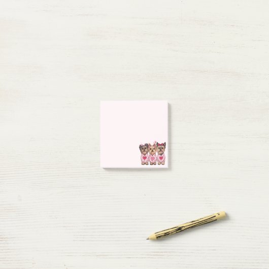 Valentijnsdag Yorkie Dogs Post-it® Notes (Op bureau)