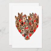 Valentijnsdag Yorkshire Terrier Dog Heart T-shirt Aankondiging (Voorkant / Achterkant)