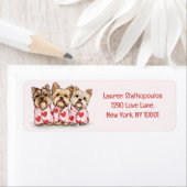 Valentijnsdag Yorkshire Terrier Dogs Etiket (Insitu)