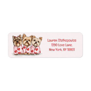 Valentijnsdag Yorkshire Terrier Dogs Etiket