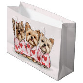 Valentijnsdag Yorkshire Terrier Dogs Groot Cadeauzakje (Voorkant Gekanteld)