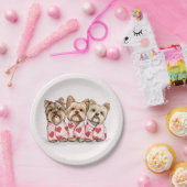 Valentijnsdag Yorkshire Terrier Dogs Papieren Bordje (Feest)