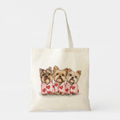 Valentijnsdag Yorkshire Terrier Dogs Tote Bag (Achterkant)