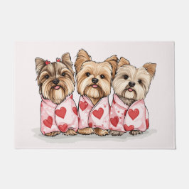 Valentijnsdag Yorkshire Terrier Honden Deurmat