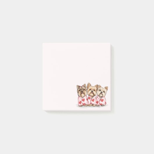 Valentijnsdag Yorkshire Terrier Honden Post-it® Notes (Voorkant)