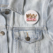 Valentijnsdag Yorkshire Terrier Honden Ronde Button 5,7 Cm (In situ)