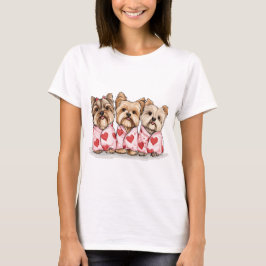 Valentijnsdag Yorkshire Terrier Honden T-shirt