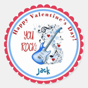 Valentijnsdag You Rock Guitar stickers