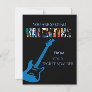 Valentijnsdag You Rock Rode Gitaar Kinderen Valent Notitiekaartje
