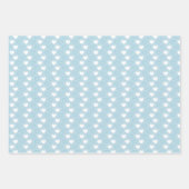 Valentijnsdag Zacht Blauw Wit Harten Baby shower Inpakpapier Vel (Voorkant 3)