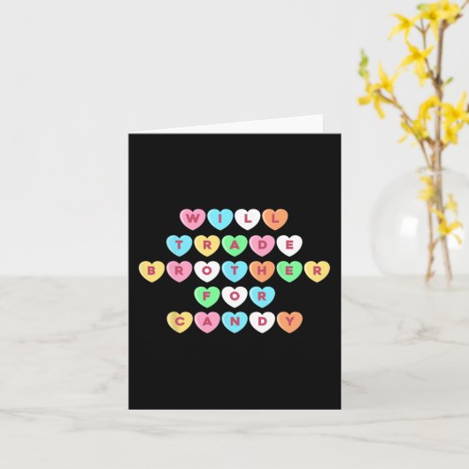 Valentijnsdag zal broeder ruilen voor Snoep fun gi Kaart (Gele Bloem)